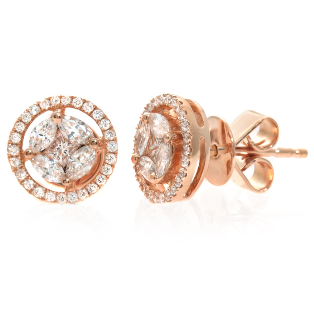 18k Gold 062 Ct Natural Diamonds 85 Mm Earrings